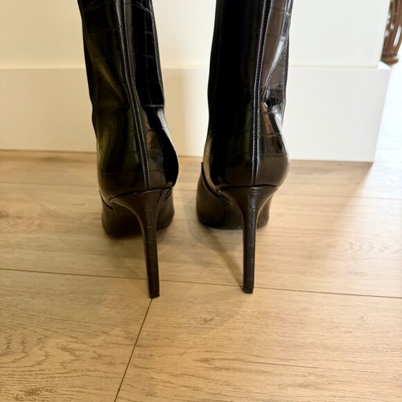 Nine West Black Leather Booties 7.5 - Picture 3 of 6